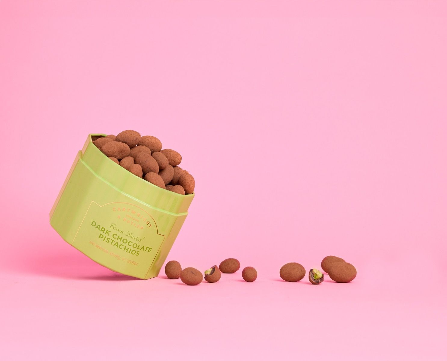 Cocoa Dusted Dark Chocolate Pistachios