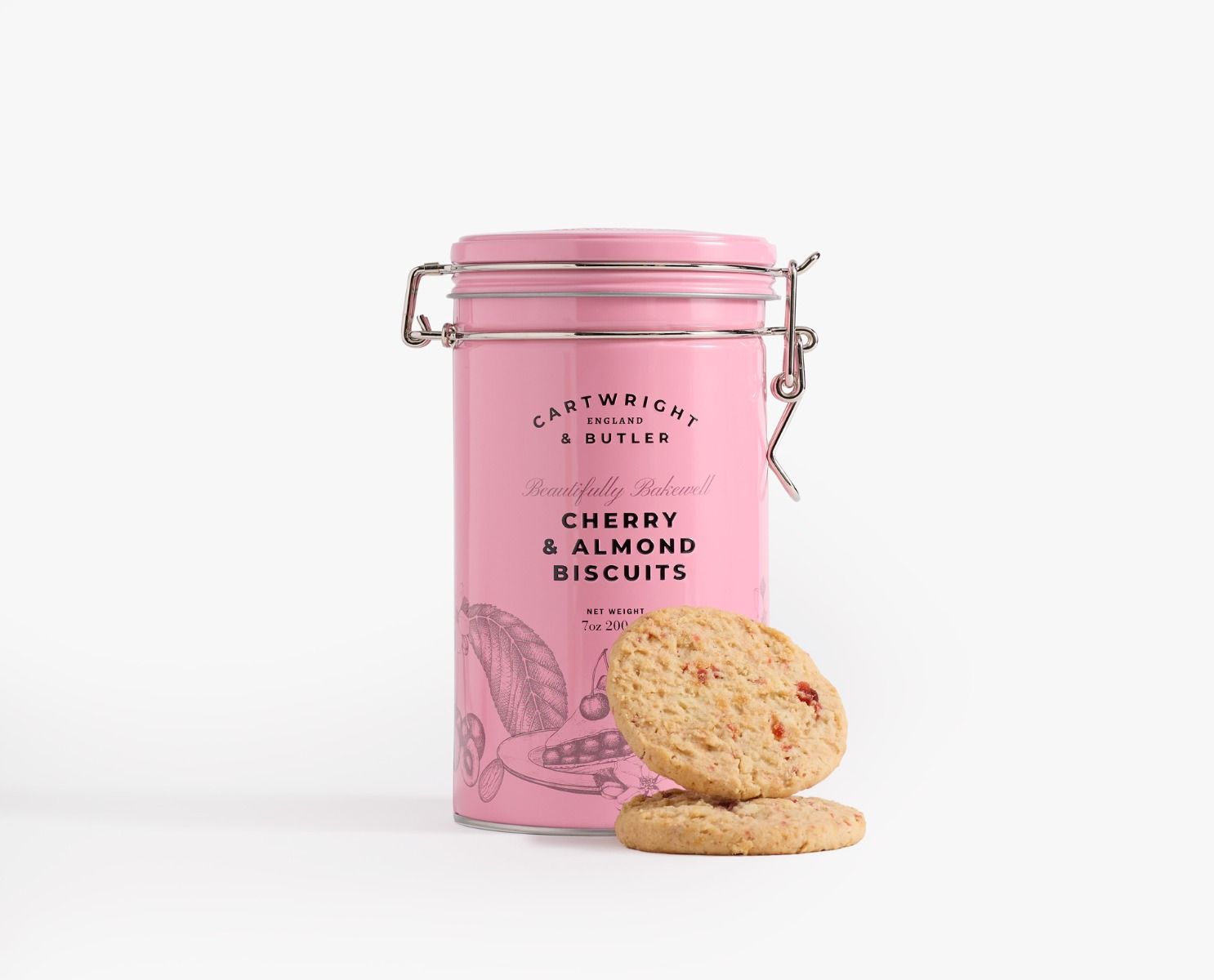 Cherry & Almond Biscuits in Tin