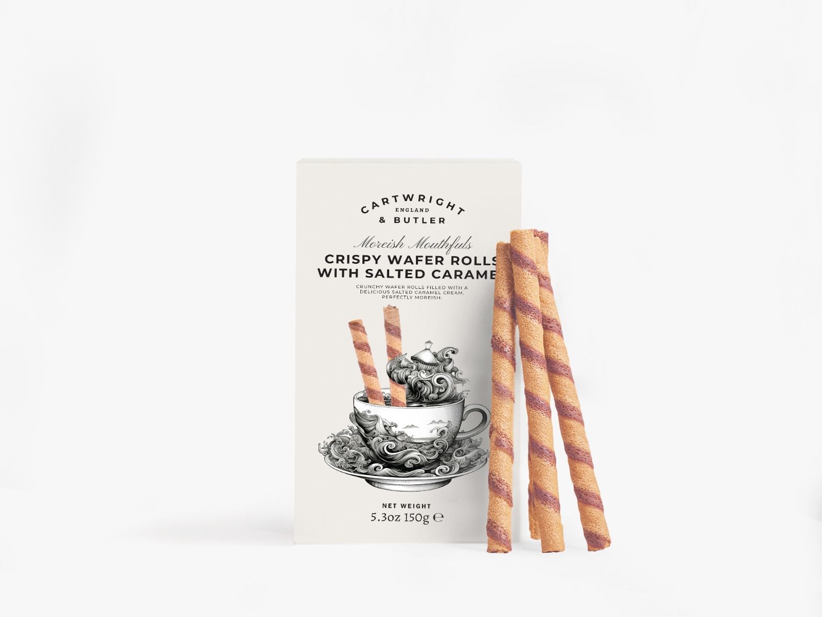 Crispy Wafer Rolls with Salted Caramel Cream
